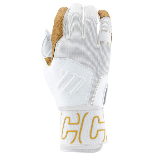 Marucci Blacksmith Full Wrap Batting Gloves V2 - White / White - Picture 2 of 7