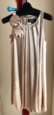 ABS Allen Schwartz Champagne 3D Floral Cocktail Party Dress (Petite US Size 6)