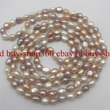 Fashion 9-10mm Multicolor Freshwater Cultured Irregular Pearl Necklace 36''