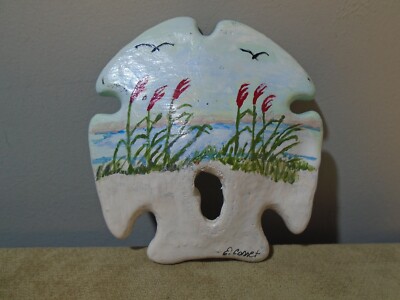 HAND PAINTED SAND DOLLAR BY ARTIST E. CONNET UNBRANDED (MF904)
