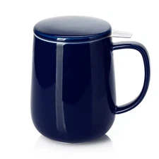 Sweese 20oz Porcelain Teacup with Infuser and Lid, Large Tea Mug for Loose Te...