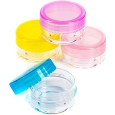 MINI TRAVEL POTS 4Pc Small Round Tub Container Sample Jar Cosmetic Storage 20ml