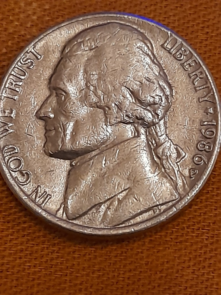 旧ネコメタル激レア‼️値下げ承ります コメントください！ 🔥🔥RARE 1986 P Jefferson Nickel Misplace Mint Mark 🔥 | eBay