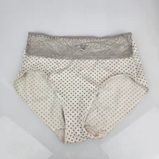 Naomi & Nicole Women's Brief Underwear With Wonderful Edge Size 7 L Gray White