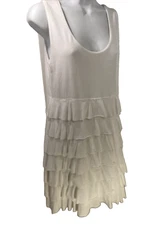 Soft Surroundings Size XS Dress‎ Flowy White Layered Ruffles