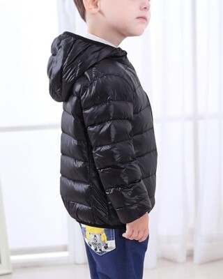 Child Boys Girls Lightweight Hooded Down Jacket Parka Jacket Long Sleeve.(S 110)