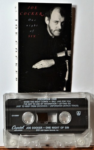 Cassette Joe Cocker One Night of Sin TESTED When the Night Comes -My Imagination - Picture 3 of 4