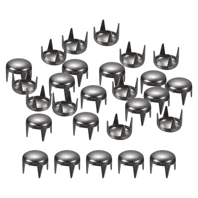 100 Stck. 7 mm Schwarz Runde Kuppel Nieten für Leder Handwerk Zubehör