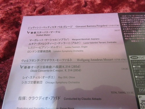 ESOTERIC SACD ESSG-90304 PERGOLESI Stabat Mater, etc. ABBADO F/S - Picture 7 of 12