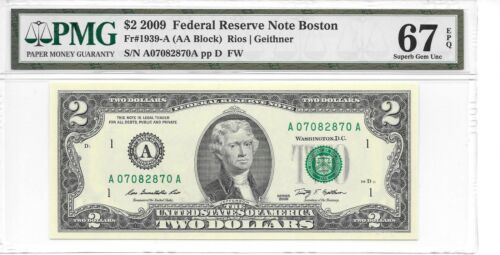 2009 Boston $2 FRN (AA Block) PMG 67 EPQ Superb Gem Uncirculated - Picture 9 of 13