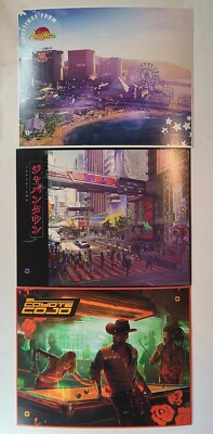 Cyberpunk 2077 Night City Postcard Set All 3 INSERT ONLY Authentic 