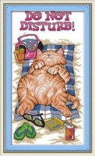 Happy Forever 11CT Stamped Cross Stitch, D132 Cute Lazy cat 1, Size 12''x19''