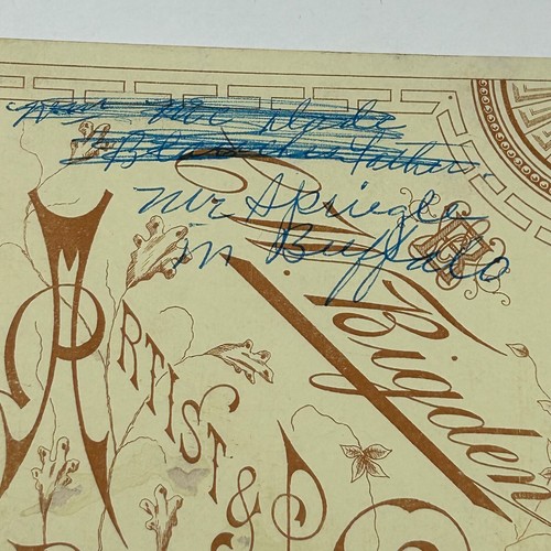 Tarjeta de gabinete joven con bigote retrato Mr. Spriegle búfalo Nueva York - Imagen 10 de 13