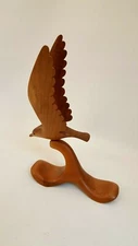 HERITAGE MYRTLE WOOD PRODUCTS SEAGULL ON WAVE WOOD SCULPTURE SMOOTH BIRD