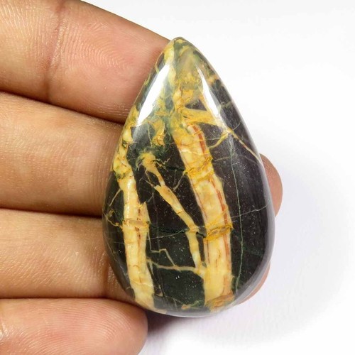 Natural Coconut Jasper Brown Gemstone 38x24 mm Handmade Smooth Pear Cabs CF-53 - Picture 2 of 4