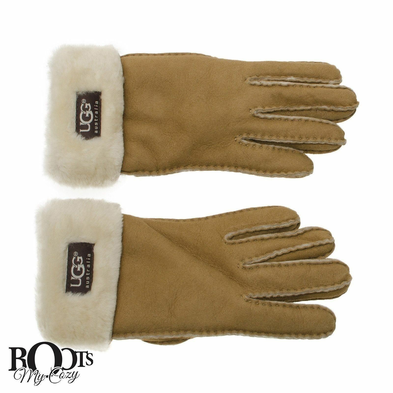 UGG SHEARLING SHEEPSKIN SUEDE GLOVES 