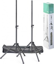 Q series steel speaker stand pair with folding legs