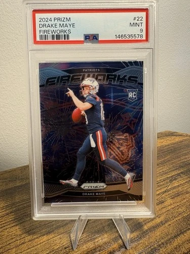 2024 Panini Prizm DRAKE MAYE Fireworks #22 PSA 9 MINT ROOKIE
