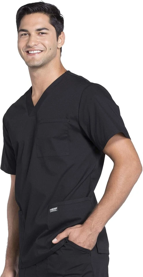 Cherokee Scrubs for Men Workwear Professionals V-Neck 4 Pocket Scrub Top...  - Image 3 of 4