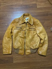 1970s Orange Leather Jacket Shaino’s Canadian Made
