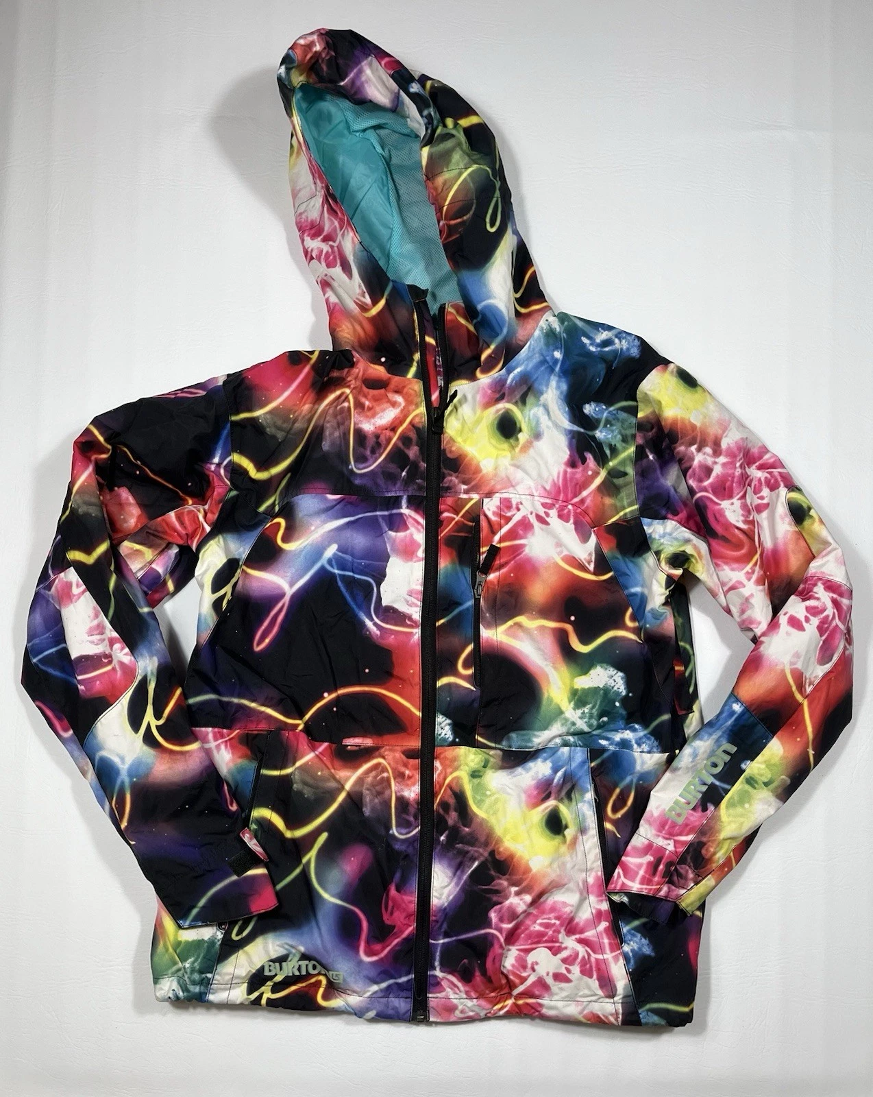 Burton x Chuck Anderson Snowboard Jacket Mens Small Rainbow Light Camo DRYRIDE