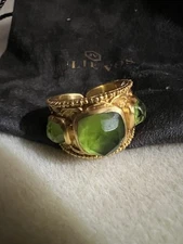 Julie Vos Trieste Statement Ring Size 8-Iridescent Palmetto Green NWT