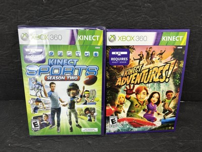Xbox 360 Kinect Sports Season Two & Adventures Video Games New