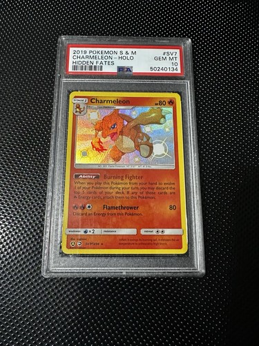 2019 Pokemon Sonne & Mond Hidden Fates SV7 Charmeleon - Holo PSA 10 SHINY - Bild 1 von 2