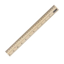 BAZIC 12" Wooden Ruler Single Metal Edge Inches/Centimeters 1-Pack