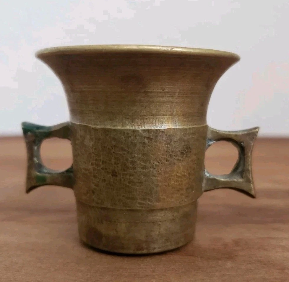 Vintage Apothecary 2” Brass Mortar With Handles-No Pestle