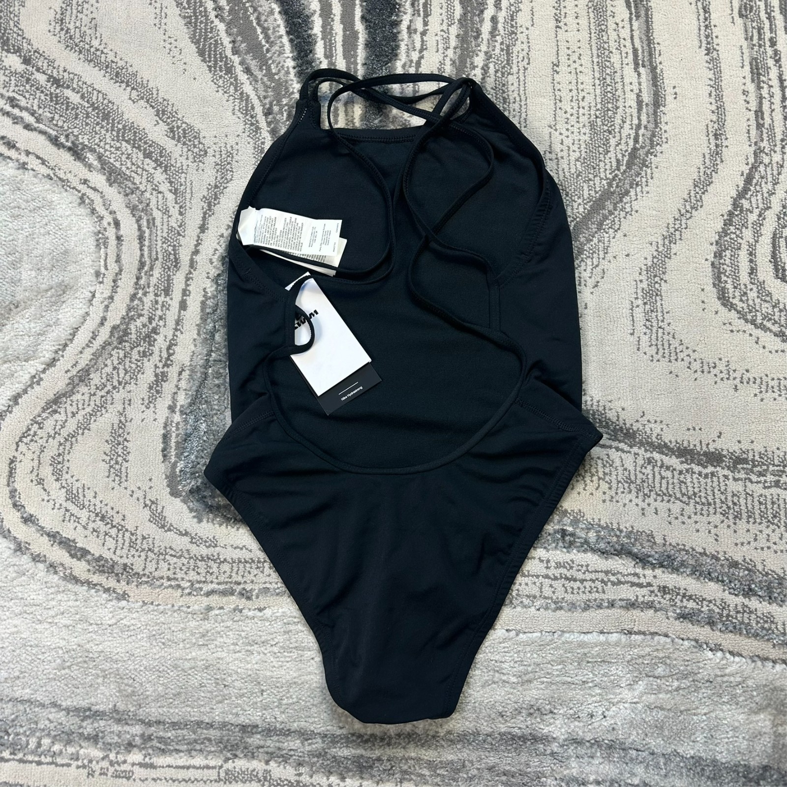 Women's Vintage Nike Hydrastrong Black One Piece Swimsuit UK 8 Swim Costume image 2