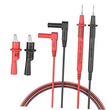 Insulated Test Leads CAT III 1000V with Threaded Alligator Clips, 4mm Test Red