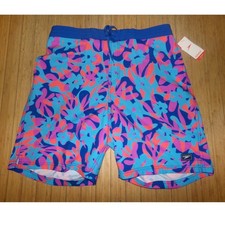 Speedo Mens SZ SM Tropical Floral 9" Swim Trunks Board Shorts NWT