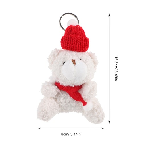 2 Pcs Christmas Hat Bear Keychain Cute Pendant Small Keychains Man - Picture 6 of 12