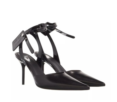 Off-White Womens Nappa Varnish Zip Tie Sabot Black 39 Brand New