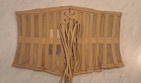 411 Standard Authentic Beige Mesh 32" Underbust Corset Steel Boned