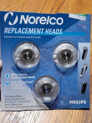 Genuine Philips Norelco HQ4 MicroAction Replacement Heads Factory Sealed