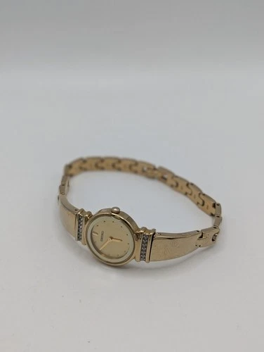 Seiko Watch Women 21mm Gold Dial Gold Tone Round 1N00-0SC0