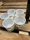 Hazel Atlas - Egg Nog Milk Glass Mugs - Vintage Christmas - Set of 5 - Great!