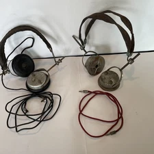 Antique headphones PAL and Blue Streak (sold as pair)