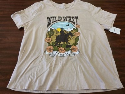 Organic Generation Cowboy Wild West Graphic Tee 2X Organic Cotton Western Ranch