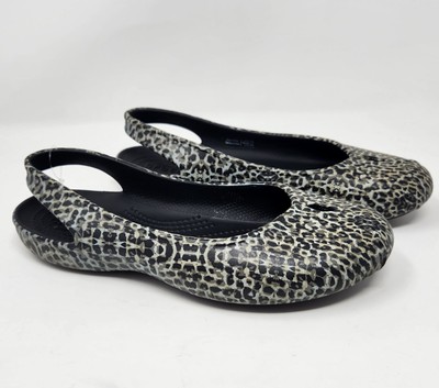 Crocs Olivia II Leopard Print Multicolor Ballet Flat Shoes 203124 Womens Size 7