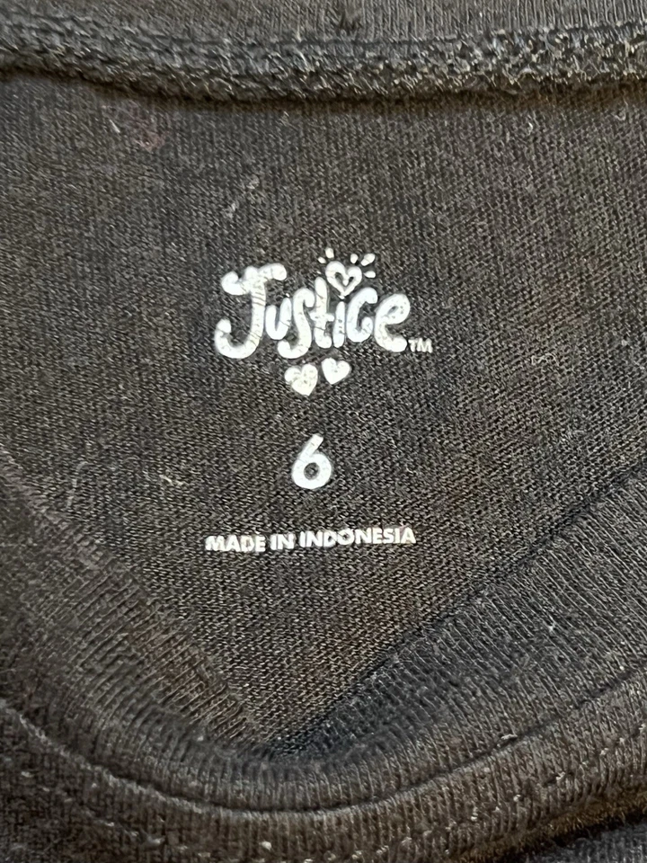 Justice Black And Pink Glitter T Shirt Little Girls Size 6 Best Friends - Image 3 of 4