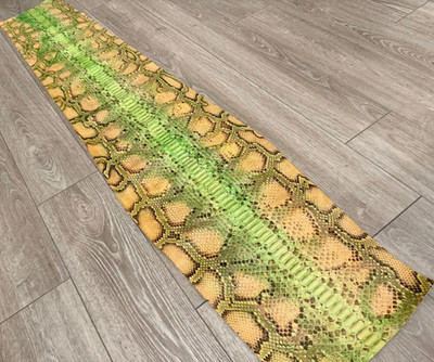 XXL Honey Green Burmese Python Genuine Leather hide snake skin Rattle Boa 163