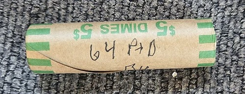 1964 D & P Roosevelt Silver Dime Roll of 50 Coins Uncirculated 30D's, 20P's