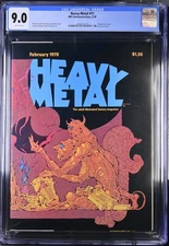 Heavy Metal Magazine 11🔥CGC 9.0🔥VF / NM🔥Moebius🔥Classic WRAPAROUND Cover