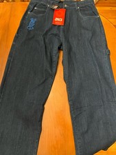 Brand New Men  s South Pole Blue Denim Jeans Skater Y2K Size 32 Embroidered