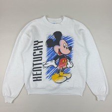 Vintage Disney Mickey Mouse Sweatshirt Adult Medium fits SMALL Velva Sheen 80s