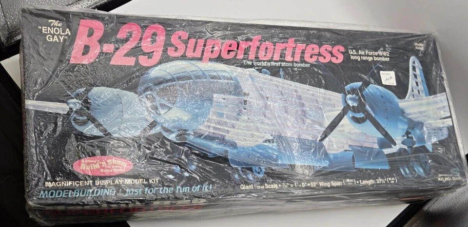 Guillows The Enola Gay B-29 Superfortress 1/32 Model Kit #2005 Open Box Complete - Image 2 of 4