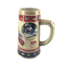 Vintage Budweiser U.S.A Calgary 1988 Olympic Winter Games Beer Mug Stein